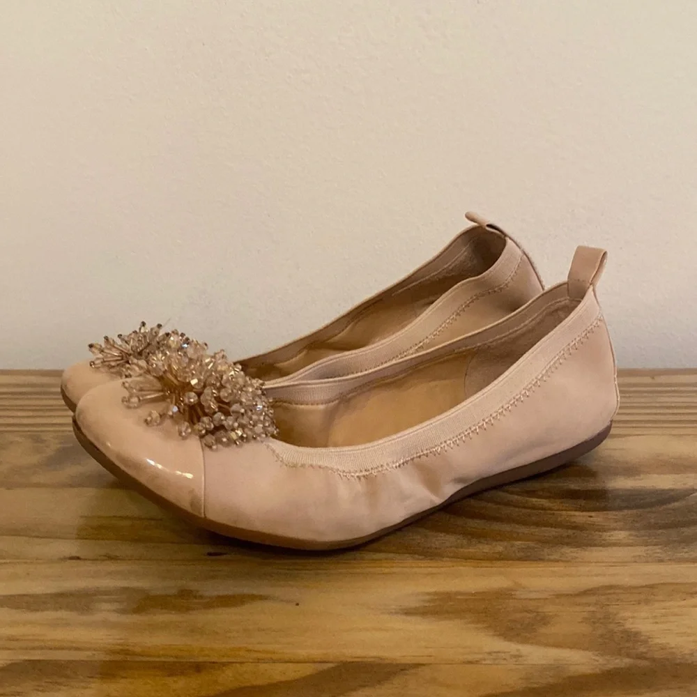 Gb Girls Gold Ornament Posy Ballet Flats 3
